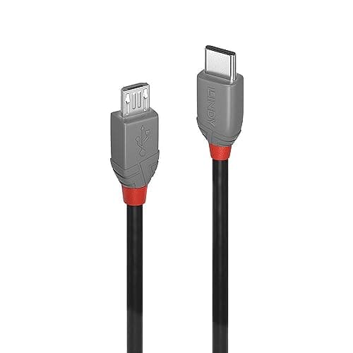 Image of Lindy USB 2.0 Type C to Micro-B Cable, Anthra Line - Black,1m.