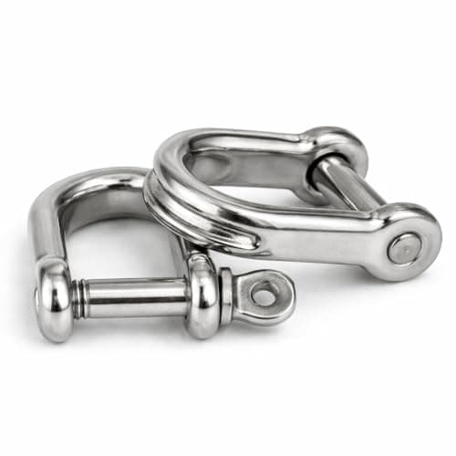 Image of 6mm (Pack of 1) Flat D Shaped Shackles Dee Strip Shackle Stainless Steel A4 Marine Grade for Connecting Ropes Anchors and Chains - H11C/2