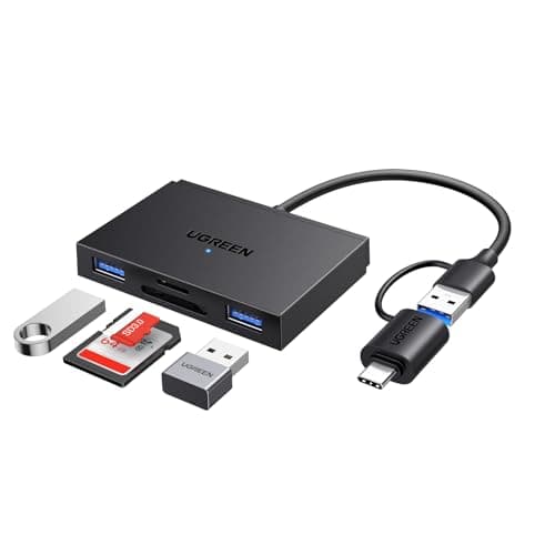 Image of UGREEN 4 in 1 SD Card Reader USB C & OTG Adapter with SD, TF Card Slots and 2 USB 3.0 Ports 5Gbps for MacBook, iPhone 16 Series, Galaxy S22/S23