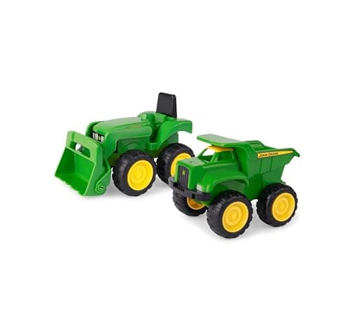Image of John Deere 6'' Dump Truck & Toys Tractor With Loader Construction Vehicle Set