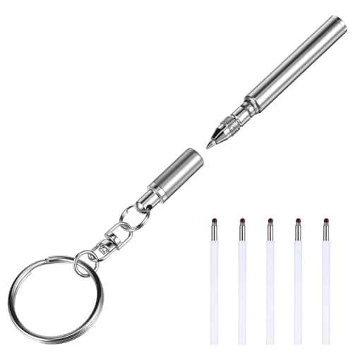 Image of Cabilock Retractable Ballpoint Pens with Key Stainless Steel and Smooth Writing Compact Extendable Pen Set Includes for Travel and