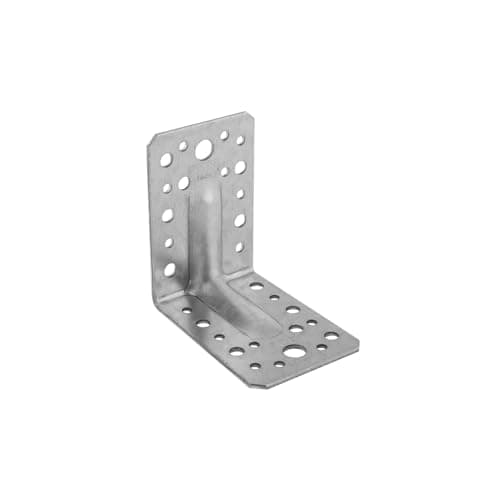 Image of 90mm x 90mm x 65mm Galvanised Heavy Duty with Reinforcment Angle Brackets for Wood 2.5mm Thick Timber Steel Zinc Plated Steel KP1 (Pack of 1) L12-K12ABC