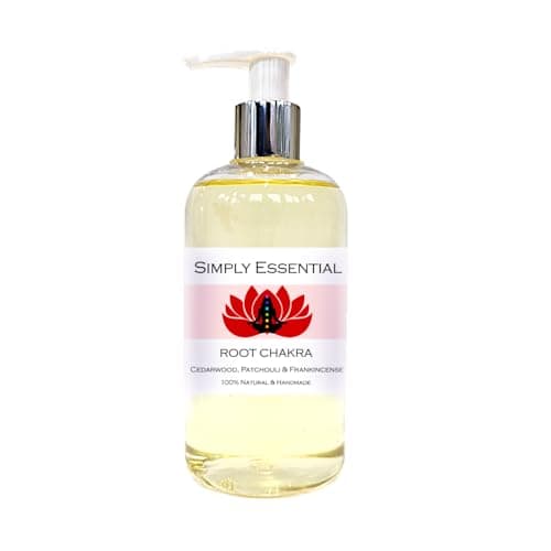 Image of Simply Essential Root Chakra Body Oil 250ml Grounding Muladhara Massage Blend with Cedarwood, Patchouli & Frankincense for Grounding and Natural Stress Relief