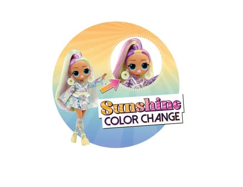 Image of L.O.L. Surprise! OMG Sunshine Makeover Fashion Doll - SUNRISE - UV Colour Change in the Sun, Multiple Surprises, and Fabulous Accessories - Great Gift for Kids Ages 4+
