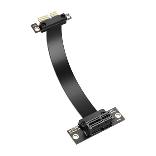 Image of SinLoon PCIe 4.0 X1 Extension Cable 90 Degree PCI-E 1X Male to Female Riser Cable for WiFi Card, Network Adapter, Mini ITX Build (10CM)