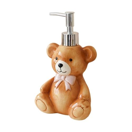 Image of Kitchen Sink Soap Dispenser - 350ml Cute Ceramic Pump Refillable Lotion Bottle Luxury Bathroom Wash Container Decorative Countertop Container