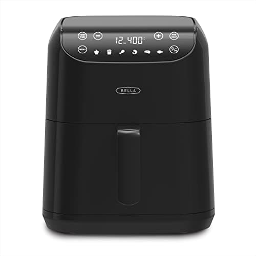 Image of BELLA 6 L Touchscreen Air Fryer with Preset Cooking Modes and Removable Nonstick Dishwasher Safe Crisping Tray and Basket, 1500 Watt Heating System, Black