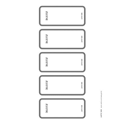 Image of Leitz PC Printable Self Adhesive Spine Labels for Leitz Wow, Leitz Active Wow, Style, Urban Chic and Active Solid 80 mm Lever Arch Files, Wide and Short, 46 x 111 mm, Paper, 16920085 - Light Grey, Pack of 50,