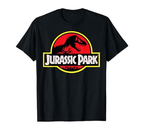 Image of Jurassic Park Classic Red And Yellow T-Rex Logo T-Shirt