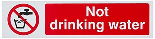 Image of Scan SCA5051 Self adhesive PVC sign - Not drinking water - 200 x 50mm,White