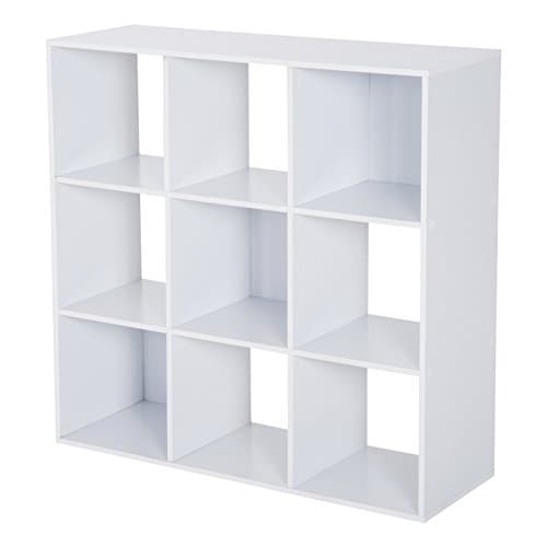 Image of HOMCOM 3 Tier Bookshelf, Modern Cube Bookcase with 9 Open Storage Compartments, Freestanding Display Storage Unit for Living Room, Bedroom, Study, White