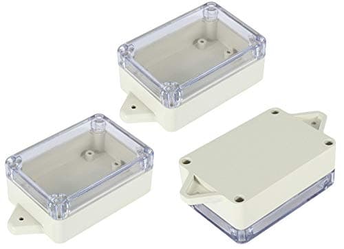 Image of YXQ 83x58x33mm ABS Junction Box Plastic Waterproof Dustproof Universal Project Enclosure Case Grey PC Transparent/Clear Cover with Hole Wall Hang(3.3 x 2.3 x 1.3 inches/3Pcs)