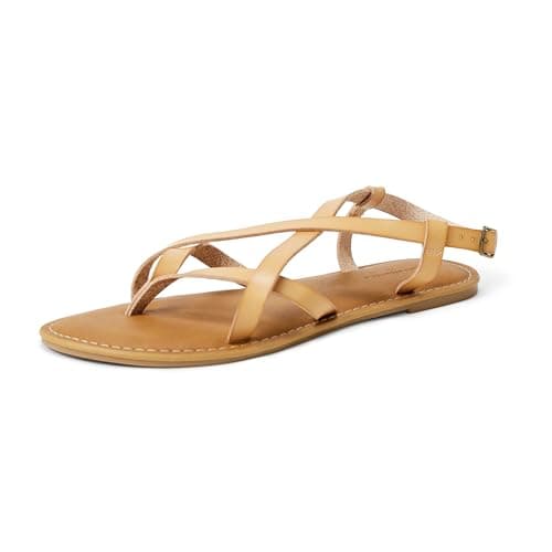 Image of Amazon Essentials Women's Casual Strappy Sandal, Natural, 8 UK