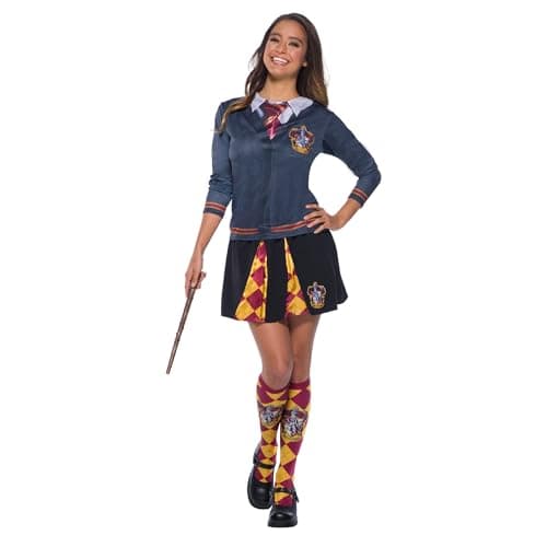 Image of Rubies Official Harry Potter Girls Gryffindor Socks, Fancy Dress, One size to fit age 6 plus Halloween