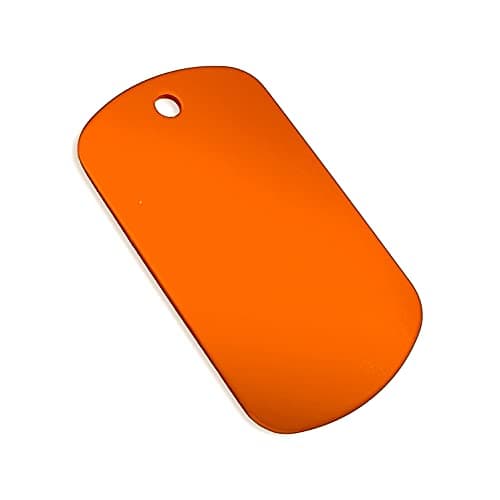 Image of Bulk Anodized Aluminium Metal Military GI Dog Tags, Orange, 100 pc