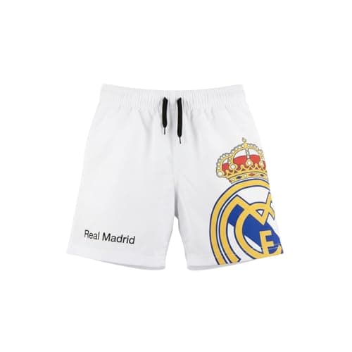 Image of CF REAL MADRID Children's Swimming Shorts, Swimming Shorts for Children, Sizes 6 to 14 Years, white, 12 Years