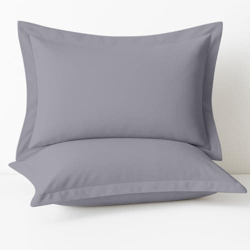 Image of Comfort Beddings Premium Quality Pillowcases 100% Cotton Blend Oxford Pillow Cases Pack Of 2 - Silver (Standard Size 50 x 75 CM)