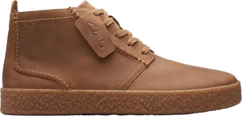 Image of Clarks Men's Streethill Mid Chukka Boot, Dark Tan Leather, 8 UK