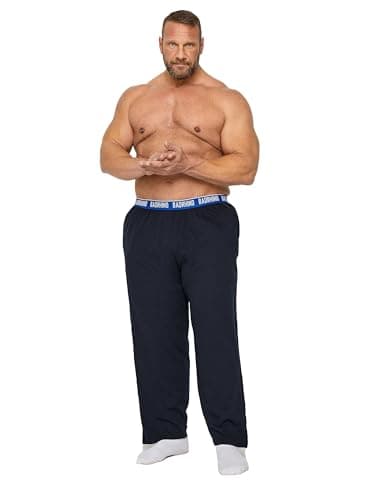 Image of BadRhino Big & Tall Navy Lounge Trousers - Men's - Plus Size Curve