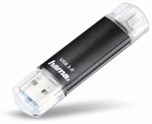 Image of Hama 124001 Laeta Twin OTG USB 3.0 Flash Drive black 128 GB