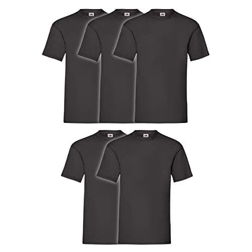 Image of Fruit of the Loom Men's Original T. T-Shirt Pack of 5, Black, Large