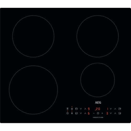 Image of AEG IKX64301CB Induction Hob, Series 3000, 4 Cooking Zones, 60 cm, Hob2Hood Function, Integrated Hob Timer, Key Lock, Booster, Automatic Heating, LED Indicators, Black