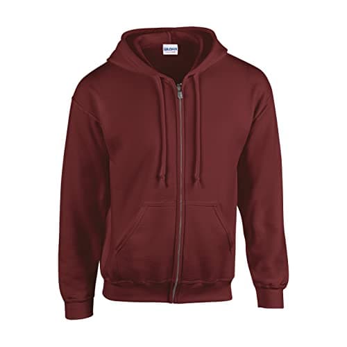 Image of Gildan Heavy Blendâ Full Zip Hooded Sweatshirt Sweatshirt, Maroon, L Unisex Adult, Maroon, L