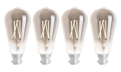 Image of 4lite WiZ Connected ST64 Smoky White WiFi LED Smart Bulb - B22 Bayonet Cap, 4 Pack
