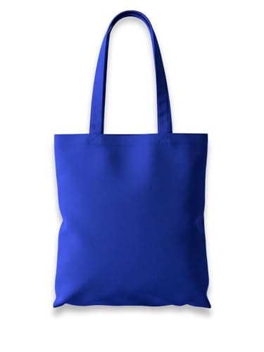 Image of Wonky Line Premium Cotton Tote Bag, Eco-Friendly Shopping Bag, 100% Cotton Canvas, Reusable Grocery Cloth Bag, Extra Strong Long Handle Double Stitched Ideal for Printing (Blue)