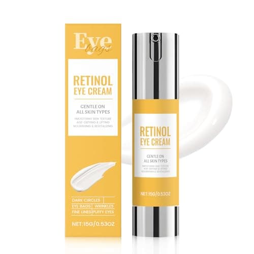 Image of Retinol Eye Cream for Dark Circles, Puffiness & Wrinkles - Anti-Ageing Under Eye Cream with Retinol, Hyaluronic Acid & Caffeine - Firming, Glowing & Hydrating Eye Treatment for Tired Eyes