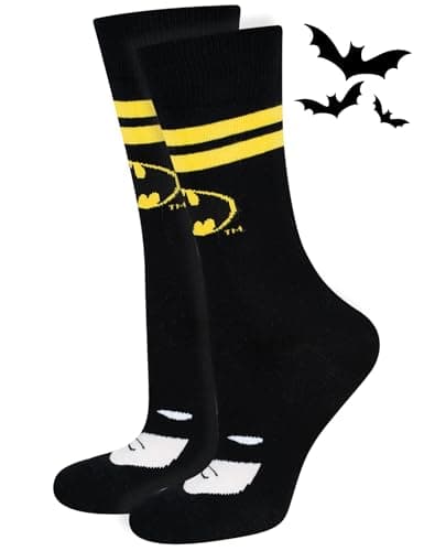 Image of DC Comics The Batman Superman Socks Men Cotton Funny Gifts Mens Walking Sock 6.5-10.5 Batman 1 Pair