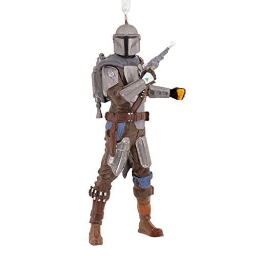 Image of Hallmark The Mandalorian & Jet Pack Christmas Ornament, Star Wars Decoration, Space Themed Decoration, Hanging Ornament, Gifts for Christmas