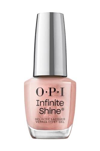 Image of OPI Infinite Shine Nail Polish - Werkin' Shine to Five - Gel Like & Long Lasting Metallic Pink Nail Polish - with Pre-Cured Gel Technology & OPI Pro-Wide Brush (15ml)