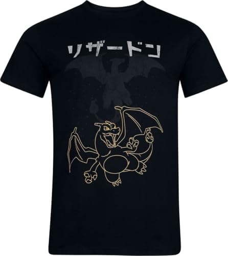 Image of Pokémon Charizard Men's T-Shirt Black Fan Merch, Gaming, black, L