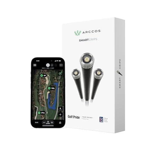 Image of Arccos Golf Pride MCC & Tour Velvet Smart Grips: A.I. Powered Caddie, A.I. GPS Rangefinder & Smart Club Distances