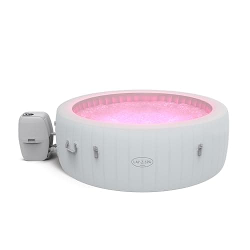 Image of Lay-Z-Spa Paris Luxe AirJet Inflatable Hot Tub with 140 AirJets, LED Lighting System, FreezeShield, Energy-Saving Timer & Ultra-Durable TriTech Construction, Fits Up to 6 People