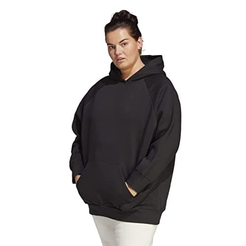 Image of adidas Women's All Szn Fleece Boyfriend Hoodie Hooded Sweatshirt, Black (2023), 3X