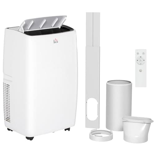 Image of HOMCOM 14000 BTU Air Conditioning Unit, 3-in-1 Portable Air Conditioner, Dehumidifier, Cooling Fan with 24H Timer On/off, 2 Speeds, Remote Control, LED Display, 24H Timer, Window Venting Kit, 40m²
