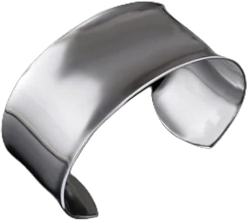 Image of CYJXL Silver Plating Bangle for Women - Creative Glossy Wide Open Cuff Bracelet - Friendship Jewellery Gifts for Sisters, Friend, Couples, Mom