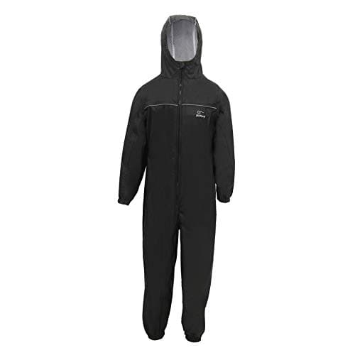 Image of Zorax Boys Girls Black (9-10 Years) Waterproof Windproof Lightweight Kids Rain Suit Coat All in One Dry Suit Puddle Unisex Drip Drop Raincoat