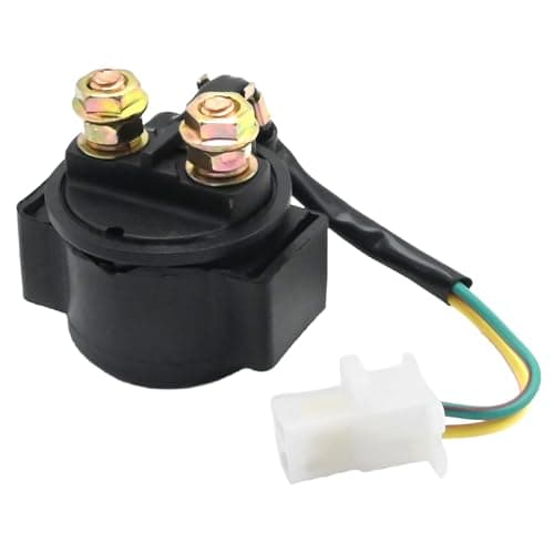 Image of Hoypeyfiy Starter Relay Solenoid Motorcycle Starter Solenoid Starter Relay Solenoid for 50cc 125cc 150cc 250cc Scooter Motorcycle ATV Dirt Bikes Go Kart 2 Wire 2 Pin Male