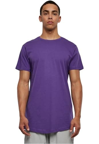 Image of Urban Classics Men's Shaped Long T-Shirt, Purple (Ultraviolet), XX-Large (Manufacturer Size: 2XL)