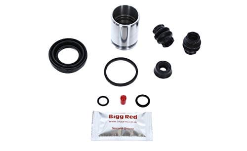 Image of Bigg Red - Rear Brake Caliper Repair Seal Kit & Pistons - Compatible with 159, 166, A3 1.8, Ds Ds3, Ulysse, Focus Rs, Lancia Kappa, Carisma, etc..