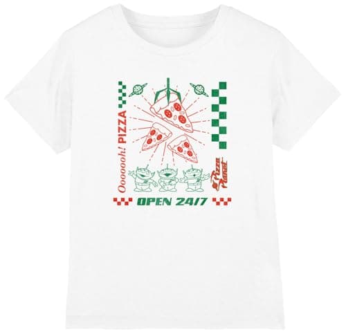 Image of Disney Toy Story Pizza Planet Aliens Boys T Shirt, White, 9-11 Years