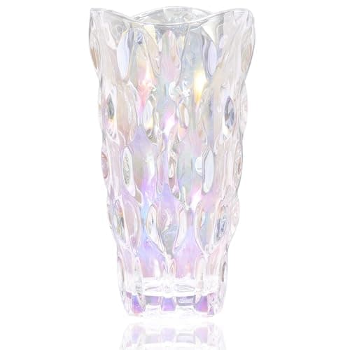 Image of CEMABT 9.5inch 3.4 lb Glass Vases for Flowers Unbreakable Thickened Morden vase for Tables Centerpieces,Colorful,Vintage and Clear Rose Large Flower vases for Bouquet Unique Gifts(Colorful)