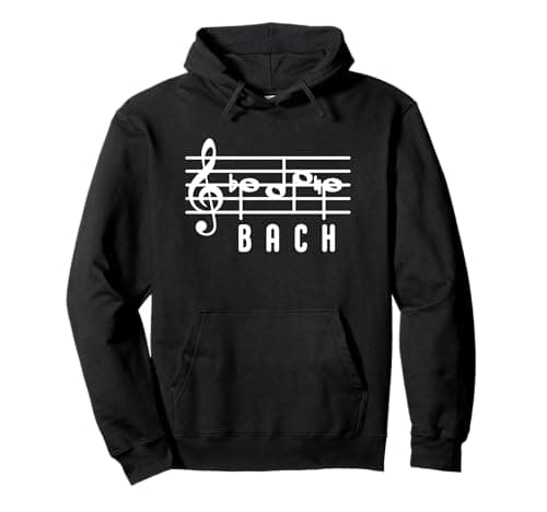 Image of Johann Sebastian Bach "B-A-C-H" Sheet Music Gift for Musicians Pullover Hoodie