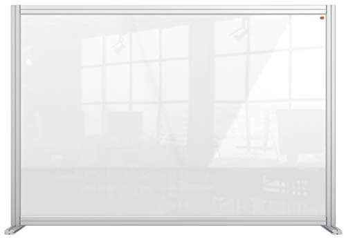 Image of Nobo Clear Acrylic Desk Divider, 1.4 m High, Free Standing Screen System, Premium Plus, 1400 x 1000 mm, 1915490