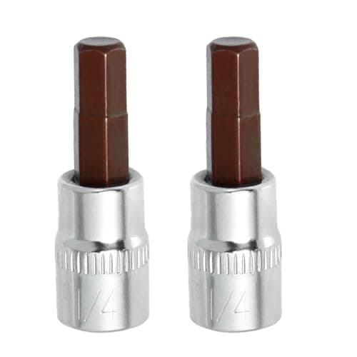 Image of 2PCS Juttzzei Hex Bit Socket, 1/4" Drive x H6 (6mm) Allen Key Socket, Premium S2 Alloy Steel 6mm Hex Bit with 1.5" Length for Torque Wrench, Ratchet Wrench, Impact Power Drills