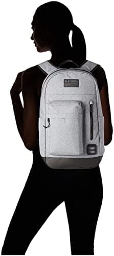 Image of Under Armour Adult Halftime Backpack , Pitch Gray Medium Heather (013)/Black , One Size Fits All