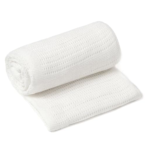 Image of Clair de Lune Soft Cotton Cellular Shawl Baby Pram Blanket White 70 x 90 cm